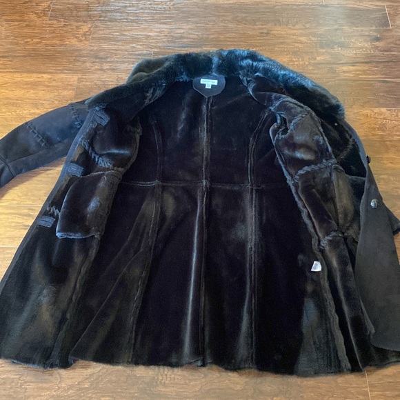 Coldwater Creek Faux Suede & Fur Winter Long Coat - Picture 6 of 8